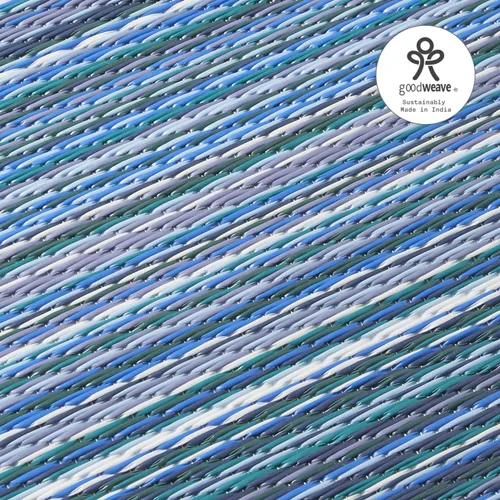 Vista 6 de Fab Habitat - Alfombra de exterior, impermeable, resistente a la decoloración, sin arrugas, de plástico reciclado premium, a rayas, para el porche