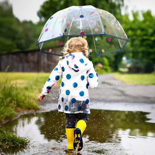Vista 2 de RONIARE Kids Clear Bubble Umbrellas for Rain Dome Windproof Umbrella for Kid Girls and Boys