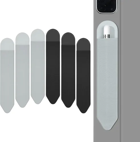 Vista 9 de Soporte para lápices Apple, paquete de 5 fundas elásticas duraderas para Apple Pencil (1ª y 2ª generación), funda adhesiva para iPad de Negro Negro