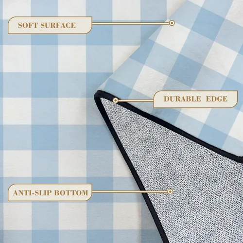 Vista 5 de 32"x 48" Bathroom Rugs Washable Rug Entryway Rug Baby Blue Gingham Plaid Seamless Buffalo Check Surface Area Rugs Door Mat Welcome Mat Kitchen Mats