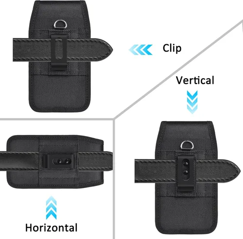 Vista 6 de Funda para teléfono celular con tarjetero y clip para cinturón para hombres para iPhone 17 16 15 14 13 12 11 Pro 16e Samsung Galaxy S25 S24 S23 S22