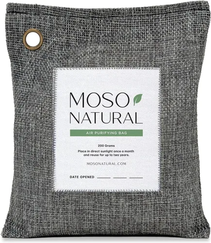 Vista 11 de Moso Natural Bolsa purificadora de aire de 7.05 oz (paquete de 3) HGTV Editor's Pick Absorbedor de olores de carbón de bambú premium para el hogar
