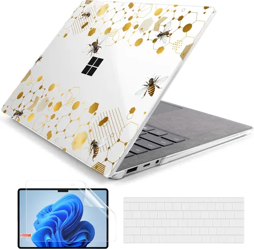 Vista 45 de Batianda Funda personalizable para portátil Microsoft Surface 5 4/3 de 13,5 pulgadas con reposamanos Alcantara modelo 1950/1867, carcasa rígida