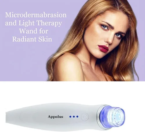 Vista 7 de Máquina de microdermoabrasión - Kit de dispositivo de microdermoabrasión de diamante premium Appolus - 2 puntas de diamante - 5 cabezales