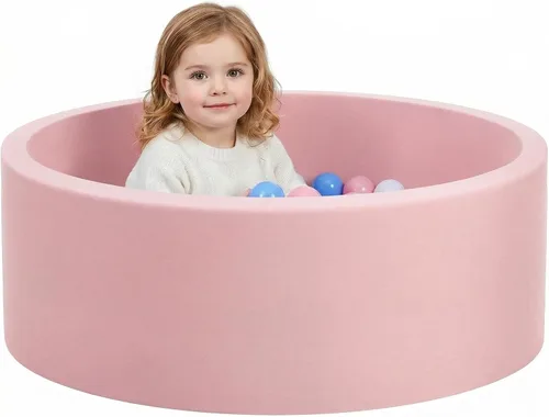 Vista 14 de Piscina de bolas de espuma para niños pequeños con 200 pelotas, gran piscina de pelotas para bebés con esponja de memoria suave, corralito