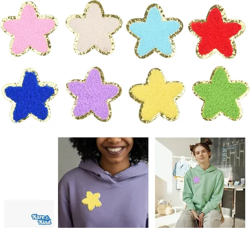 Vista 11 de Kare & Kind Parches para planchar Smiley – Parches bordados de chenilla – Coser o planchar en piezas para ropa, camisas, uniformes, vestidos