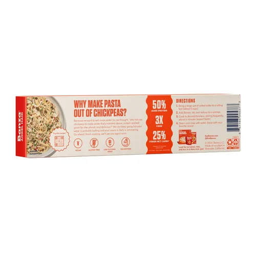 Vista 8 de BANZA Pasta Angel Hair Garbanzos, 8 OZ