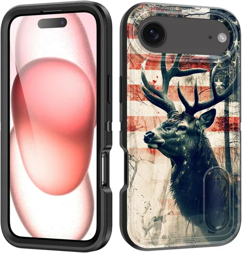 Vista 32 de Funda para iPhone Air con soporte integrado, a prueba de golpes, polvo y caídas, 3 capas, grado militar, funda protectora para iPhone Air de 6.5