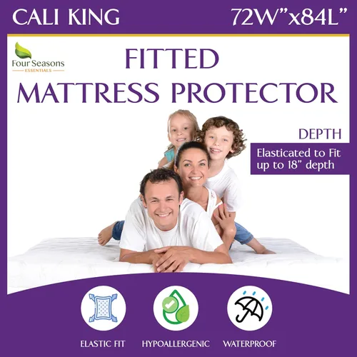 Vista 37 de Protector de colchón impermeable tamaño individual - Estilo sábana ajustable - Cubierta hipoalergénica de calidad premium que protege contra