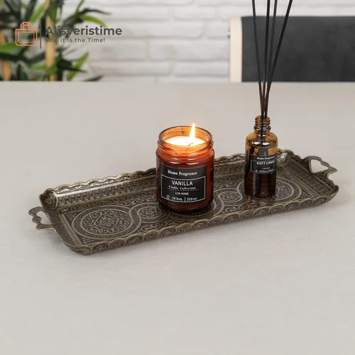 Vista 4 de Alisveristime Bandeja rectangular turca otomana para café y té (bandeja pequeña) (13 pulgadas x 5.5 pulgadas) (utentica)