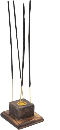 Vista 4 de DharmaObjects Madera Artesano Decoración Mesa Incienso Stick Holder Quemador Torre Soporte (Bendición)