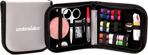 Vista 2 de Kit de costura Embroidex - para el hogar, viajes y emergencias - Accesorios de calidad, tijeras e hilo - Gran regalo