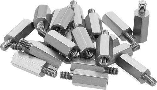 Vista 20 de PATIKIL M3x6mm+0.157 in - Separador hexagonal macho-hembra, paquete de 20 tornillos de separación de PCB de acero inoxidable para placas base, cajas