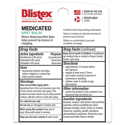Vista 2 de Blistex Bálsamo labial de menta medicada