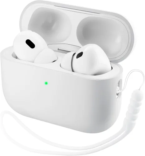 Vista 22 de ORNARTO Funda compatible con AirPods Pro 3 2025, silicona híbrida protectora completa para AirPods Pro de 3ª generación, cubierta frontal LED