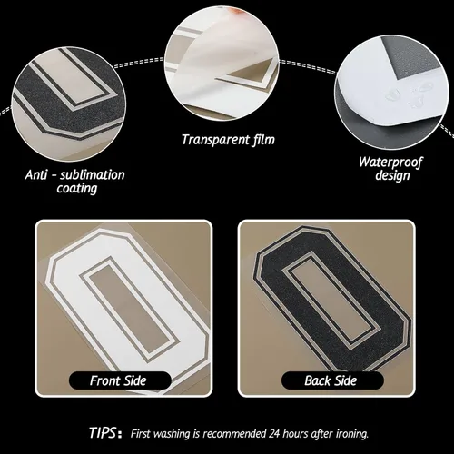 Vista 3 de WILLBOND 24 piezas de números para planchar, números de transferencia térmica de jersey del 0 al 9 para uniforme de equipo, camiseta de fútbol Blanco
