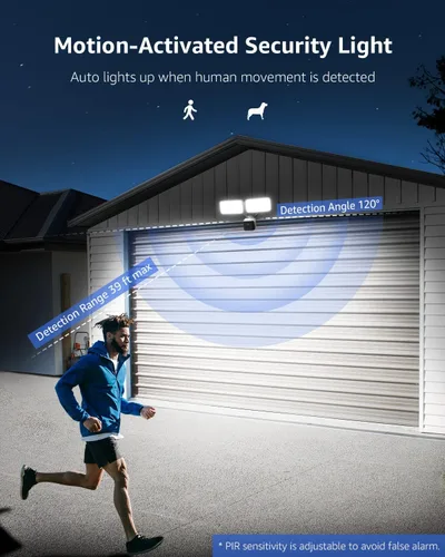 Vista 6 de Lepro Cámara de reflector, luz de seguridad activada por movimiento, grabación automática, video de 1080P, conversación bidireccional, brillo