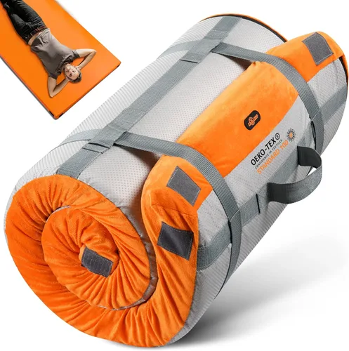 Vista 40 de GAIALOOP Colchón de Espuma Viscoelástica de 3 Pulgadas para Acampar, Almohadilla de Dormir de Doble Capa Gruesa para Coche, Tienda, Cama