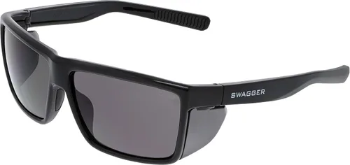Vista 7 de MCR Safety SR218B Swagger SR2 Series Gafas de seguridad con almohadillas de goma termoplástica y protectores laterales desmontables, marco negro