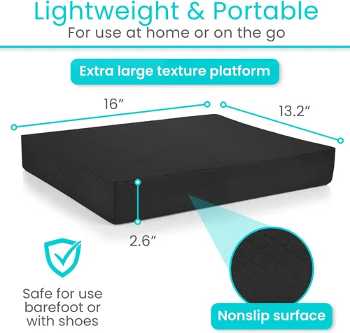 Vista 5 de Vive Almohadilla de equilibrio – Esterilla de yoga grande de espuma para terapia física, entrenamiento de estabilidad, ejercicio de rodilla