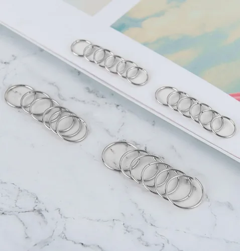 Vista 5 de Masedy 24 unidades 20G 316L Acero Inoxidable Anillos de la Nariz Aro de Tragus Cartilage Helix Piercing Lip Septum Ring 6-12MM Doblable