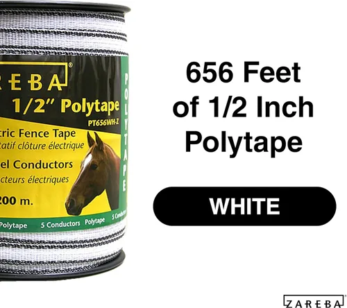 Vista 3 de Zareba PT656WH-Z 1/2-Inch 656.2 ft Polytape, Blanco