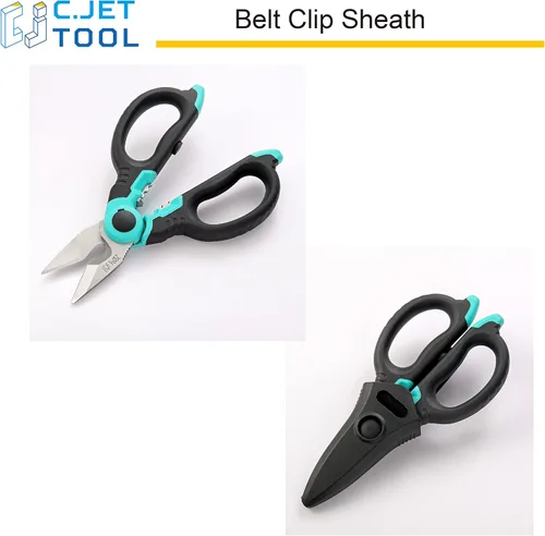 Vista 6 de Tijeras de electricista de acero inoxidable de 6 pulgadas para cable blando de cobre de aluminio (turquesa)