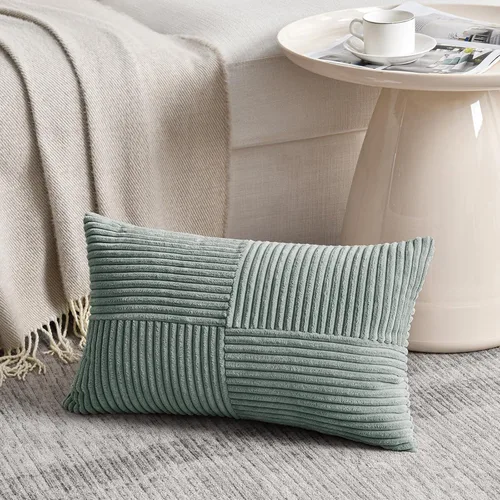 Vista 73 de Fancy Homi Fundas de almohada decorativas lumbares de color amarillo mostaza de 12 x 20 pulgadas para sala de estar, sofá cama, estilo rústico