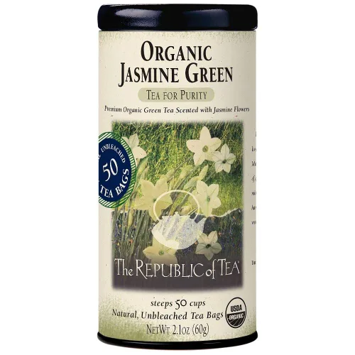 The Republic of Tea - Té verde de jazmín orgánico, 50 bolsas de té
