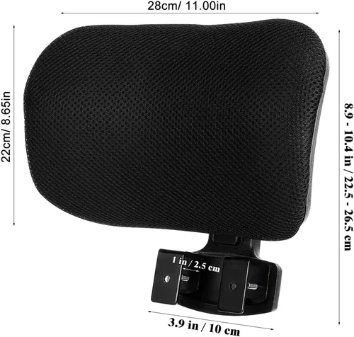 Vista 4 de Cabilock Accesorio ajustable para reposacabezas de silla de oficina para soporte de cuello, almohada de malla desmontable para silla de computadora