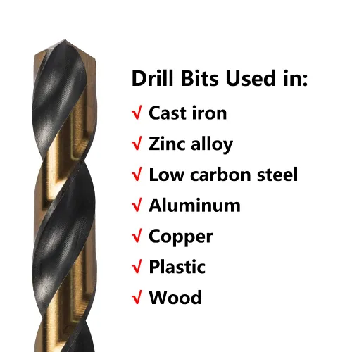Vista 7 de Juego de 2 brocas hexagonales de impacto de 1/2 pulgada, HSS Black Gold de cambio rápido para cobre, aluminio, aleación de zinc, madera, plástico
