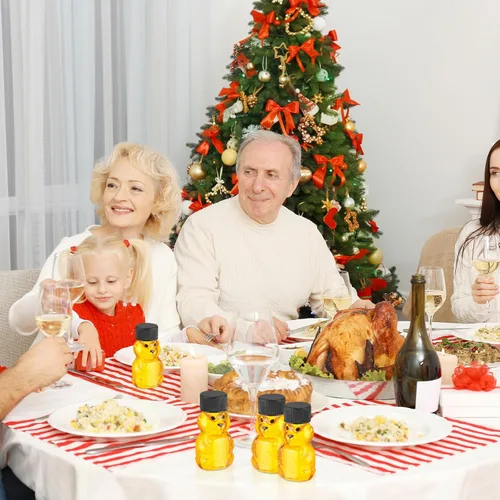 Vista 7 de Patelai 96 botellas de plástico de 2 onzas con forma de oso de miel transparente con forma de oso, dispensador de miel vacío con tapa, tarros