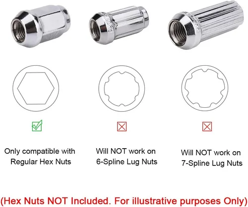 Vista 4 de IRONTEK Tuercas de rueda de 14 x 1.5 con extremo cerrado, 24 piezas de tuercas cromadas plateadas