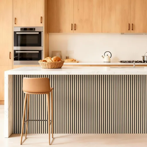 Vista 8 de TONOR Paneles acústicos de madera para decoración de pared interior, paquete de 2 paneles acústicos de listones de madera de 47.2 x 23.6 pulgadas