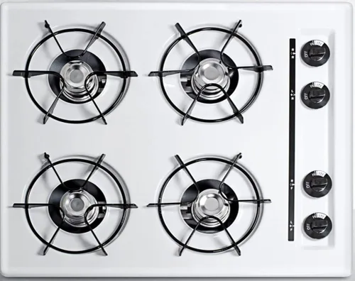 Summit WLL03P - Placa de cocina de propano de 4 quemadores de 24 pulgadas, quemadores abiertos, encendido por batería, estufa de gas LP, fabricada