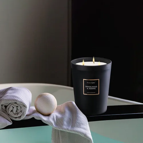Vista 6 de HomeLights - Velas perfumadas Tarro grande de 33.3 onzas, vela de soja natural 130 horas con 3 mechas de algodón, velas de fragancia