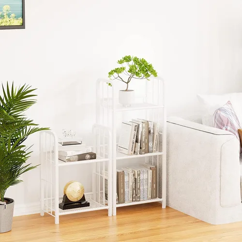 Vista 5 de Estantería de almacenamiento con estantes para libros, librero independiente, soporte de almacenamiento para sala de estar, dormitorio, cocina