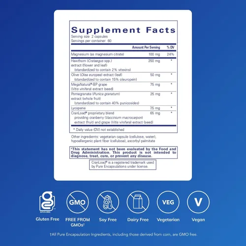 Vista 8 de Pure Encapsulations Relajación vascular Combinación hipoalergénica para una relajación vascular saludable y salud circulatoria general 120