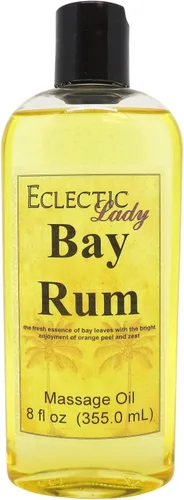 Vista 6 de Aceite de masaje de ron de bahía, 16 onzas, con aceite de almendras dulces y aceite de jojoba, sin conservantes, perfecto para aromaterapia