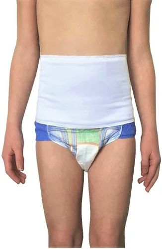 Vista 4 de Banda de compresión suave para ostomía pediátrica, color blanco, tamaño de cintura de 21 a 24 pulgadas, cinturón de compresión para evitar fugas