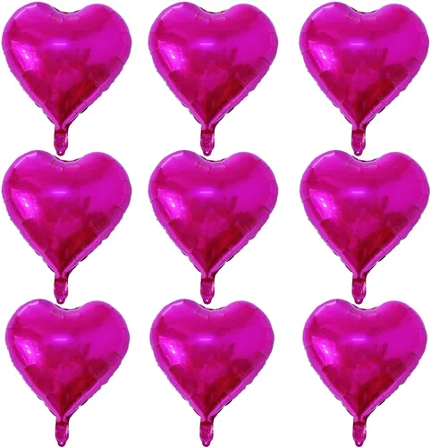 Vista 16 de Lovoir 10 globos de aluminio con forma de corazón azul bebé de 18 pulgadas, globos de amor para el día de San Valentín, cumpleaños, fiestas, bodas