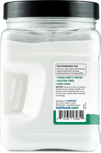Vista 5 de Nutricost Stevia de despensa con alulosa (1.4 libras) Edulcorante natural, sin gluten, sin OMG
