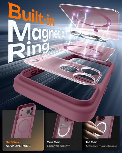 Vista 139 de TOCOL Funda magnética 3 en 1 para iPhone 15 Pro, mejorada [protección completa de cámara] con 2 protectores de pantalla, compatible con MagSafe Gris