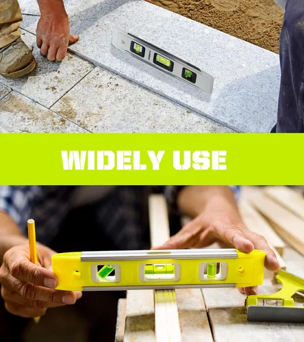 Vista 5 de Paquete de 2 torpedos de nivel de 9 pulgadas con burbujas de 45°/90°/180°, pequeña herramienta de medición