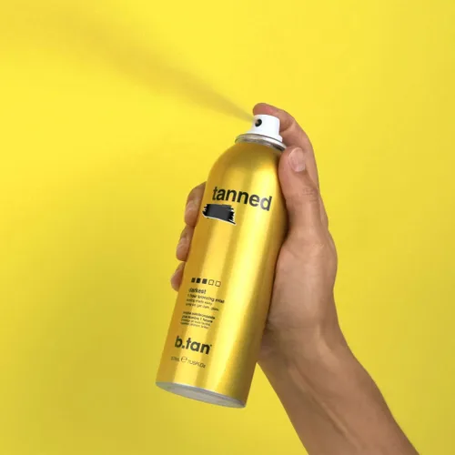 Vista 3 de b.tan Spray Bronceador Autobronceador Rápido, 1 hora de bronceado sin sol en aerosol, sin olor a bronceado falso, brillo bronceado oscuro