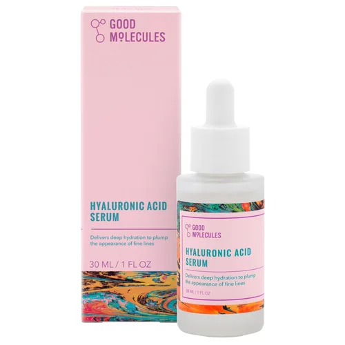 Good Molecules Suero de Ácido Hialurónico - Suero Ultra Hidratante No Graso con 1% de Ácido Hialurónico, Hidratante Facial para Piel más Tersa,