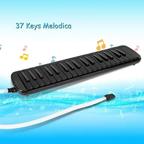 Vista 9 de Melodica Cuerpo ABS de 37 teclas con placa de latón y bolsa de EVA Negro