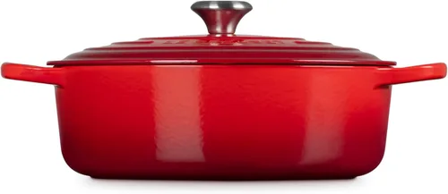 Vista 2 de Le Creuset Horno Holandés Redondo Ancho Signature de Hierro Fundido Esmaltado, 6.75 qt., Cerise
