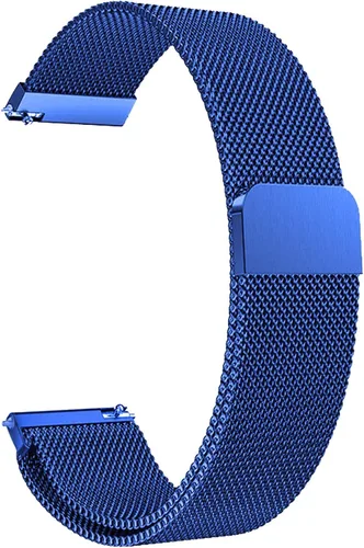 Correa de reloj de liberación rápida compatible con Fossil Gen 5E Smartwatch Correa de repuesto de malla metálica de acero Azul