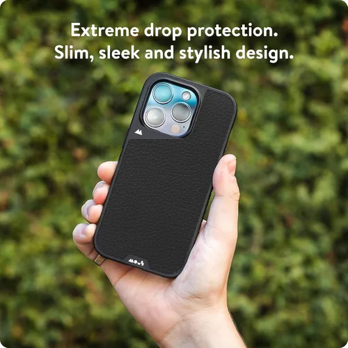 Vista 2 de Mous Funda para iPhone 15 Pro compatible con MagSafe - Limitless 5.0 - Cuero negro - Funda protectora para iPhone 15 Pro - Funda para teléfono a